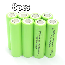 (99900 mAh - 8 unidades) Batería de litio recargable de grado 18650 de 99900 mAh y 3,7 V. Alimentaci