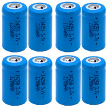 (8PCS Battery)3.7V 14250 rechargeable lithium battery LS14250 ER14250H 1/2-R6 1/2 AA 1200mah rechargeable ER14250 lithium battery