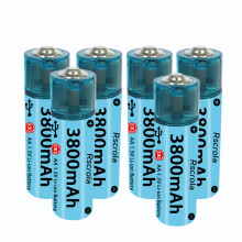 (6 Pcs)Upgraded AA Rechargeable Battery USB Port AA Li-ion Battery Fast Charge Over 1000 Cycle Works in Extreme Temp Low Self Discharge