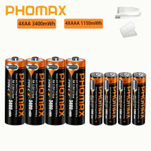 (4AA4AAA Battery,1.5V)Li-ion AAA and AA Rechargeable Batteries USB Lithium-ion 3400mWh 1.5V AA Rechargeable Batteries&1150mWh 1.5V AAA Battery