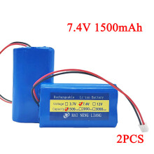 (7.4V 18650-2s 1500 2) Batería de alta energía 7.4 V 18650 2S Paquetes de baterías Lifepo4 1500 mAh