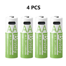 (4 unidades) Pilas recargables AA de larga duración de 13600 mAh, gran capacidad, de iones de litio,