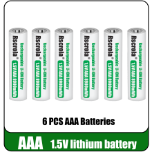 (6 PCS Batteries,1.5V)Universal Rechargeable 1.5V AAA 8900mWh Lithium ion Battery Fast charging with Charger for Camare Clock Mouse Fan Electric Toys