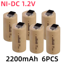 (6PCS battery)1.2V 2200mAh Sub C Ni-CD Rechargeable Battery SubC Flat Top Battery for Power Tool Repair