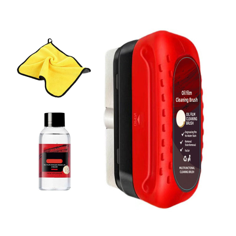 Glass Cleaner With Hydrophobic Protection Layer, Automotive Windshield Cleaning Brush, Antifog Rainproof Oil Film Remover (1Pcs) 9771547063186