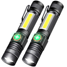 LED Rechargeable Flashlight 1500 Lumen Super Bright Tactical Light with Magnetic COB, Zoomable, Water Resistant for Camping