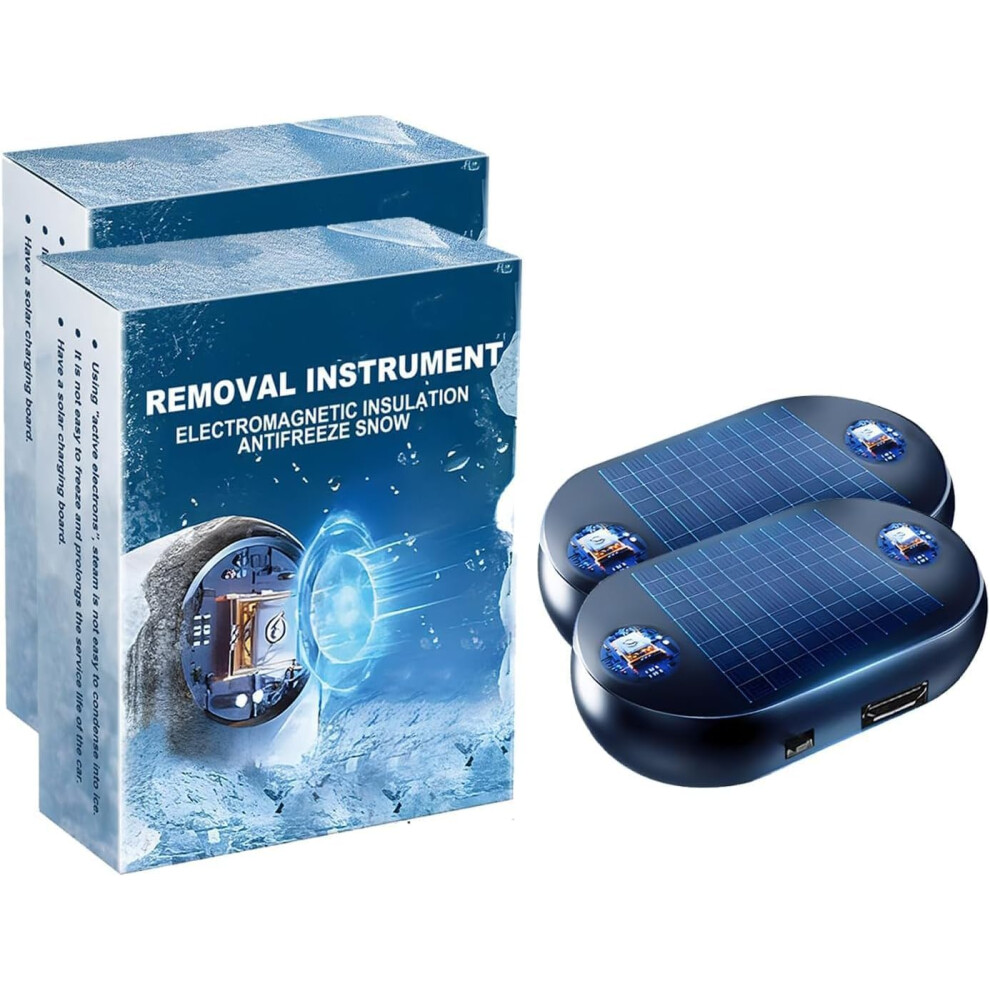 2Pcs Electromagnetic Car Snow Removal Device With Automatic Ice Removal And Solar Windshield Defroster 9771547063278