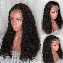 20 Inch Water Wave Lace Front Wig Brazilian Human Hair Pre Plucked Hairline Glueless 130% Density