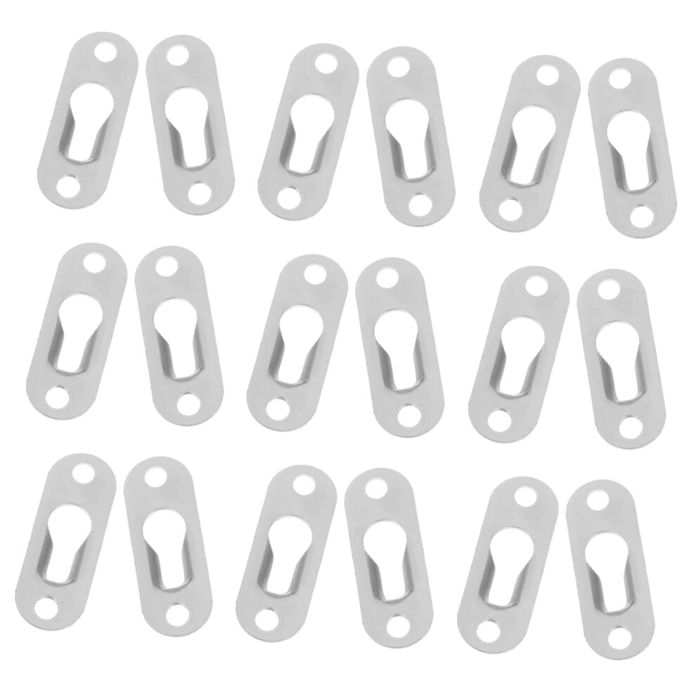 20Pcs Heavy Duty Keyhole Hangers Metal Picture Frame Mounting Brackets Secure Wall Hanging Hardware Set 9351714689212