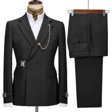 (Schwarz, XS) Herrenanzug, Smoking, 2-teilig, Slim Fit, formeller Businessanzug, Hochzeitsanzug, Smoking für Bräutigam und Abschlussball