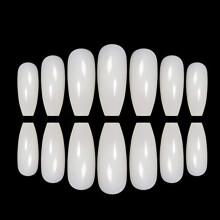 500pcs Coffin Ballerina Nail Tips Long Full Cover Natural Color Acrylic False Nails for Salon Use