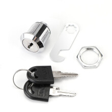 16mm Cabinet Cam Lock 2pcs Set, Durable Metal Secure Drawer and Letterbox Lock with 4 Keys