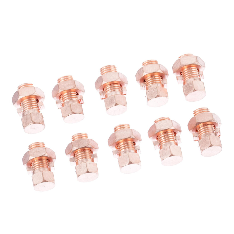 10Pcs Copper Split Bolt Connectors For Grounding Wire, CorrosionâResistant, Conductivity 9771547064329