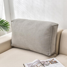 Outdoor Sofa Cushion with Removable Cover, Light Grey Lumbar Support Pillow for Couch or Patio Seating
