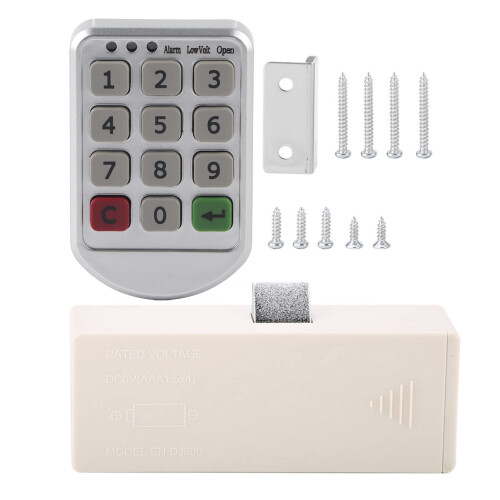 Smart Door Lock with Digital Keyless Entry, Battery Powered Plastic Panel for Home Use