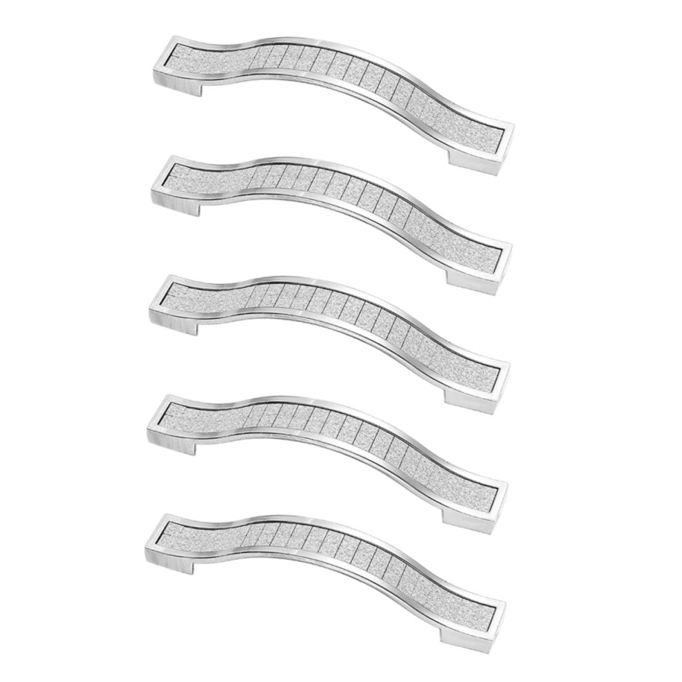 5Pcs Crystal Cabinet Drawer Pull Handles 14X2.5cm Elegant Silver Alloy Knobs For Dressers And Cabinets 9351714690270