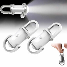 Mini Flashlight 1200LM USB C Rechargeable Keychain Torch 7 Modes Waterproof Alloy 2PCS White