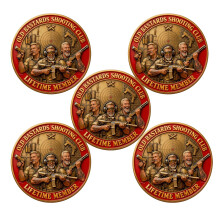 Vintage Double Sided Gun Lover Challenge Coin, Funny Shooting Gift for Veterans and Men