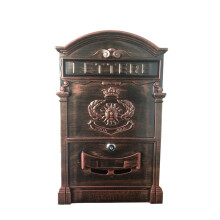 Vintage Wall Mounted Mailbox, Weatherproof Lockable Steel Post Box with Keys for Home Decor
