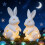 Resin Hare Candlestick with Tealight Candle Decorative Candle-2 6