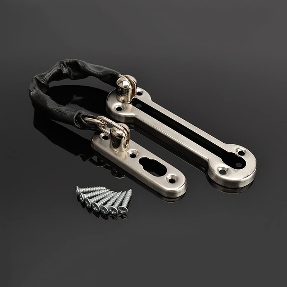 Stainless Steel Security Chain Lock For Door, Anti Theft Safety Latch, Silver Alloy Durable Guard 9351714691345
