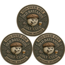 Funny Skull Challenge Coin Set Pack of 3 Durable Metal Friendship Token Bold Artwork