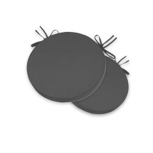 Outdoor Chair Cushions Set of 2 Waterproof Round Patio Seat Pads with Ties Washable Cover Dark Gray 13.8x13.8x3in