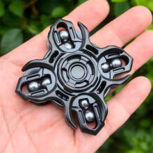 Magnetic Metal Fidget Slider Black EDC Toy for Adults Stress Relief Long Spin Enhance Focus