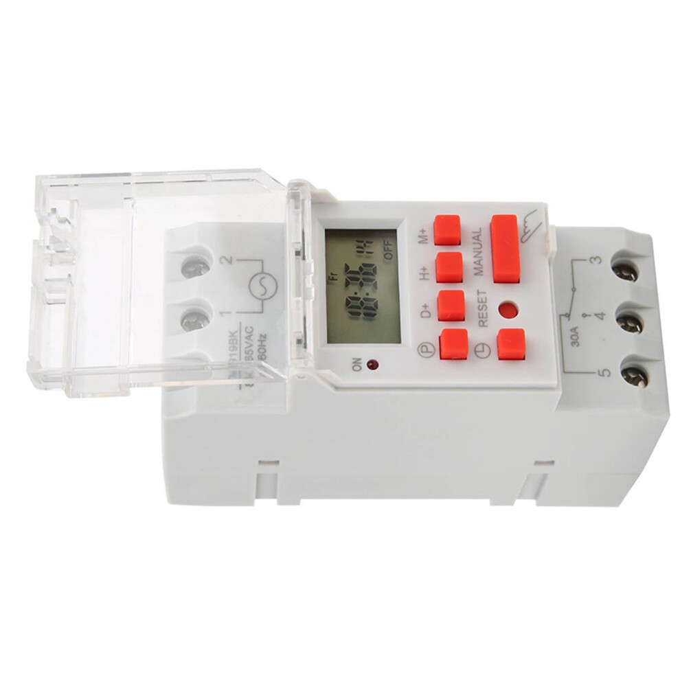 Tm919bk Din Rail Digital Programmable Timer Switch 30A 85Â265V With 7ÂDay Control And Battery Backup 9045646482415