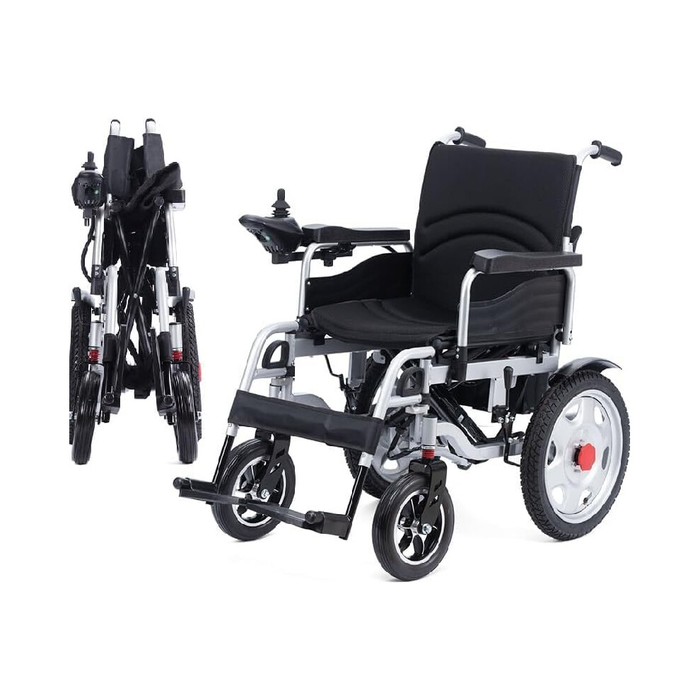 Foldable Electric Wheelchair for Adults and Seniors, Lightweight All Terrain Power Wheelchair with Long Range Battery, Airline Approved Mobility