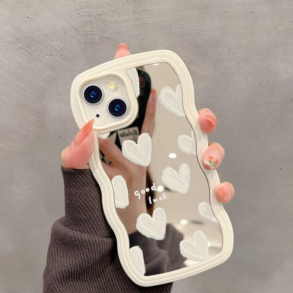 Lovely Heart Mirror Iphone Case With 360 Full Coverage Protection And Shockproof Pc Design For Iphone 11 Pro Max White 9771547063841