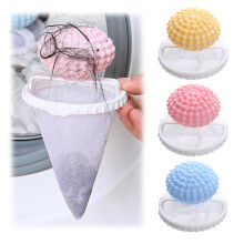 3Pcs Pet Hair Remover for Laundry, Floating Mesh Washing Machine Hair Catcher, Reusable Dog Cat Hair Filter (Pink Blue Yellow)