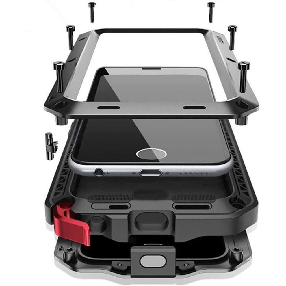 Case For Samsung S20 Ultra Metal Armor Rugged Protective Cover With 360 Dual‑Layer Shockproof Protection Red 9351714689427