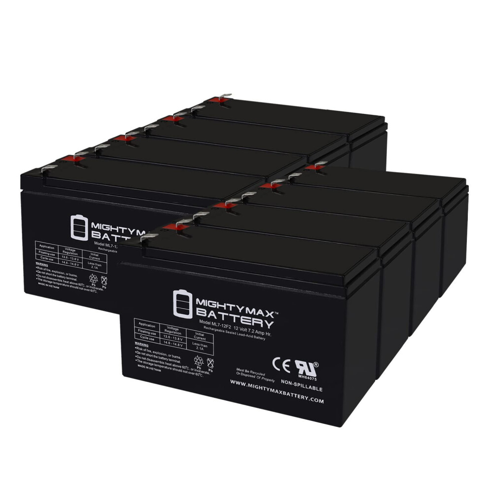 12V 7Ah Sealed Lead Acid Battery F2 Replacement For Kidde 1002310A, Reliable Backup Power, 8 Pack 9771547063964
