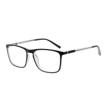 Reading Glasses for Men 1.0x Rectangle Black‑Transparent Frame, Durable Spring Hinge