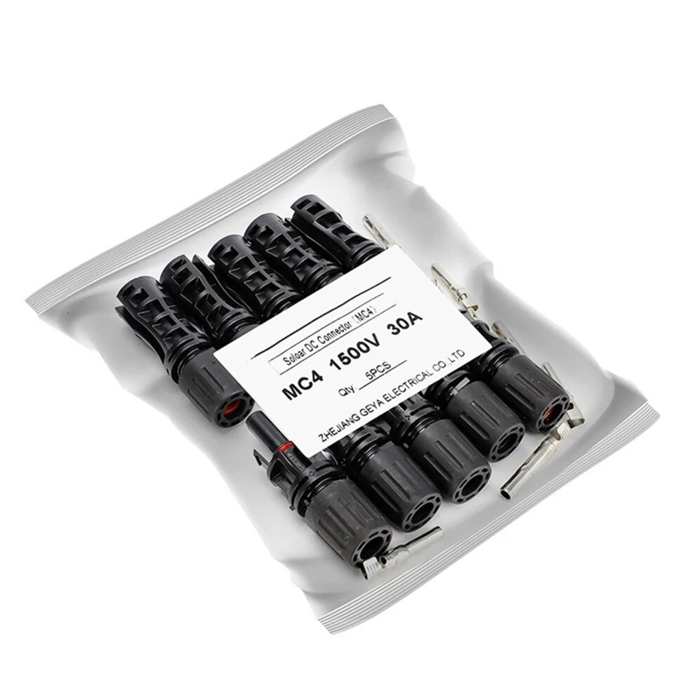 Mc4 Solar Connector 5 Pairs 1500V 30A For Photovoltaic System With Secure Lock And Weatherproof Design 9351714692175
