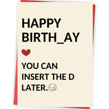 Funny Birthday Card for Men with Glowing Funny Cover, Blank Custom Message, Red Envelope Gift Set