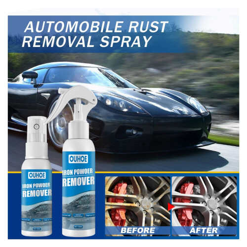 Car Rust Remover Spray 100ml, Fast Rust Removal with Protective Wax Coating for Metal Chrome Surface 1