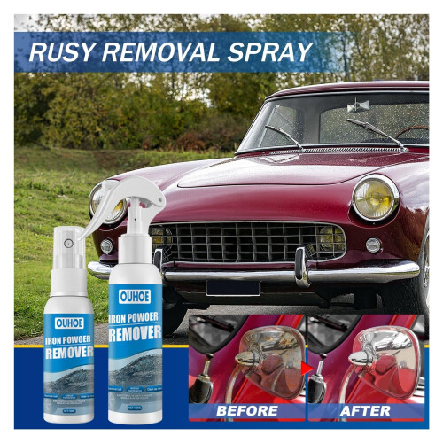 Car Rust Remover Spray 100ml, Fast Rust Removal with Protective Wax Coating for Metal Chrome Surface 2