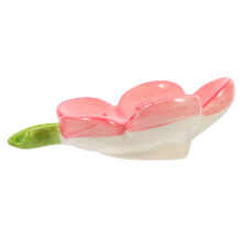 Flower Design Ceramic Soap Dish Boho Style Holder with Fast Drying Decorative Floral Pattern for Bathroom Sink