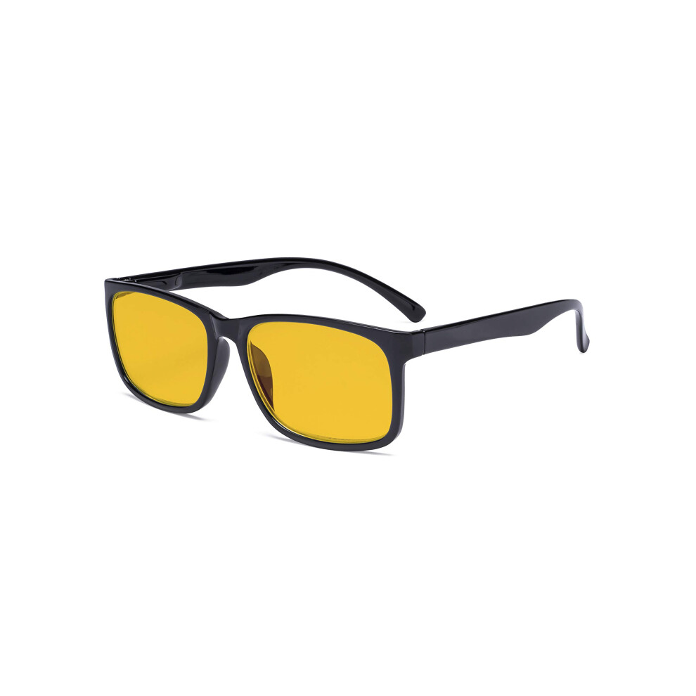 Blue/Light/Amber Reading Glasses +2.50 Tinted Computer Glasses Black Frame Anti Glare For Men And Women