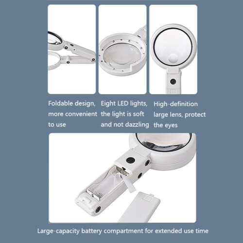 5X / 11X USB Charging LED Light Handheld Magnifier(FS 75RC) 2
