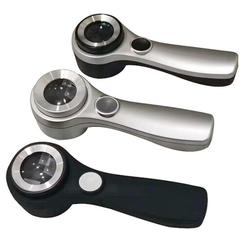 Alloy Handheld 60x USB Charging Touch Switch LED Light Optical Glass Magnifier(Black) 1