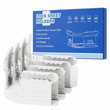 Adjustable Bed Sheet Straps with Enhanced Grip Clips, Heavy Duty Corner Holders Fit All Mattress Sizes