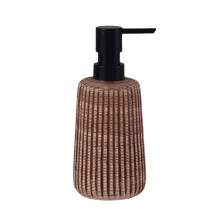 SUREK Ceramic Soap Dispenser 400ml Brown Refillable Liquid Pump Bottle for Bathroom and Kitchen