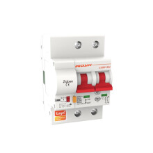 Smart Zigbee Circuit Breaker 2 Phase 220V 16A Smart Din Rail Breaker for Tuya with Overload Protection and App Control