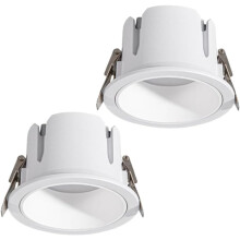 2 Pcs 10W Dimmable LED Recessed Downlight, Ultra Slim Aluminum Round Ceiling Light, 3 Color Temperature, 75mm Cutout
