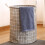 Spacious Grid Pattern Cotton Linen Foldable Laundry-Black S 7