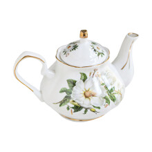 Stijlvolle keramische theepot met-Witte pioenwortel 500ml