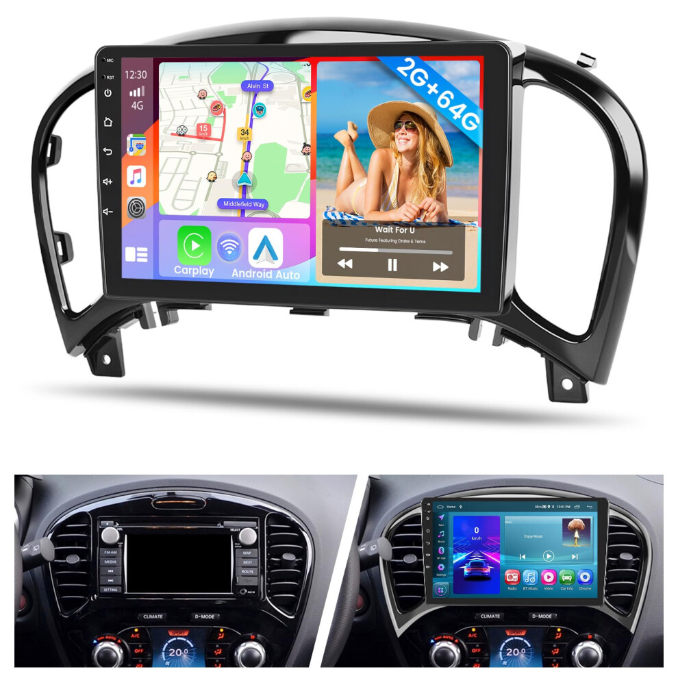 Android Car Stereo For Nissan Juke 2011Â2016, 9 Inch Touchscreen Gps Wifi Head Unit With Wireless Carplay And Android Auto 9045646484433